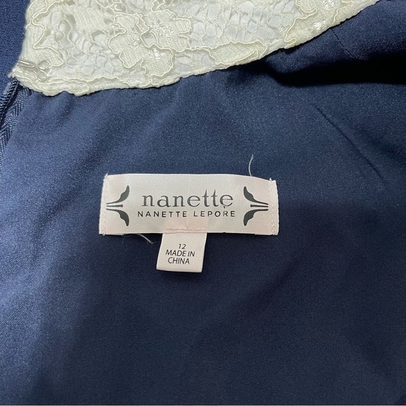 Nanette Lepore Women's Lace Neck Pleated Hem Sleeveless Midi Dress Size 12 - Picture 7 of 10